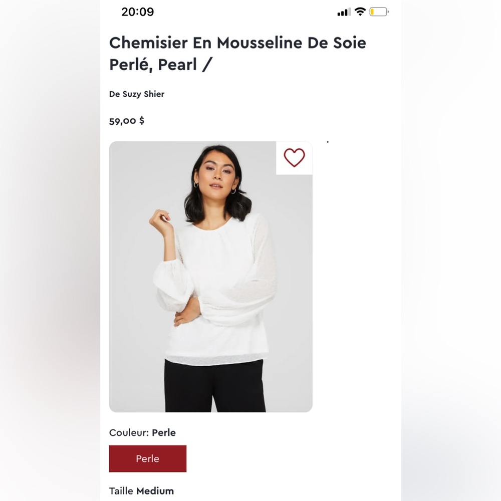 Suzy Shier pearl blouse